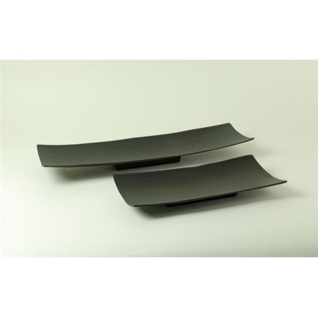 MODERN DAY ACCENTS Modern Day Accents 8314 Alum Long Black Rect Trays - Set of 2 8314